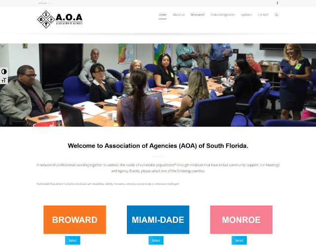 Screenshot of Associates of South Florida webpage